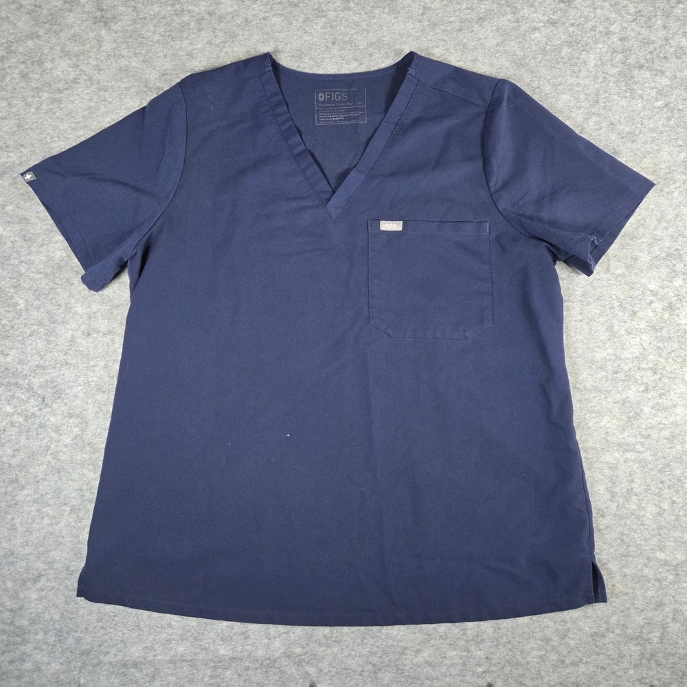 FIGS Mens Navy Blue Technical Collection V-Neck Pocket Scrub Top XL